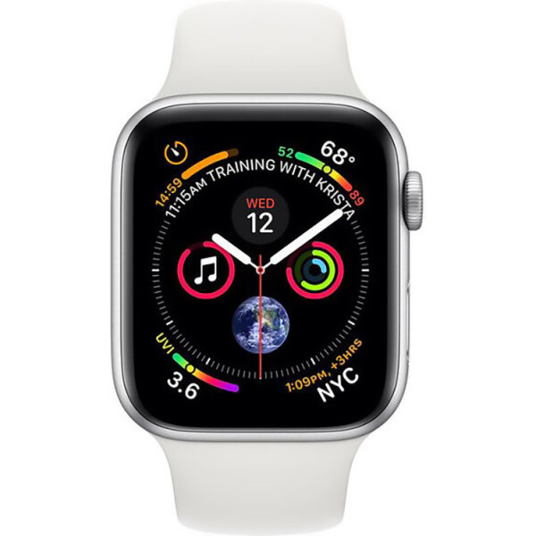 

Apple Watch Series 4 40mm Silver Aluminum Case with White Sport Band (MU642)