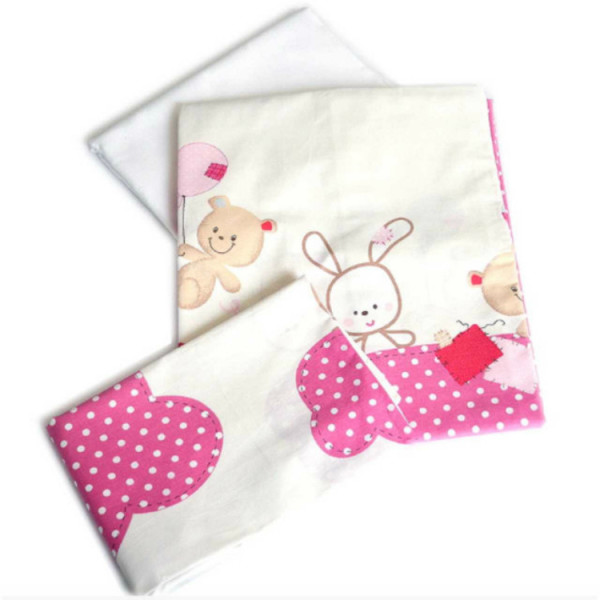 

детский Twins Comfort (3 элемента) зайчики и розовые горошки C-019