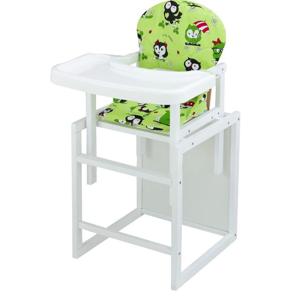 

Стульчик- трансформер Babyroom Пони-240 белый пластиковая столешница зеленый (совы)