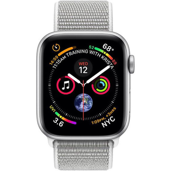 

Apple Watch Series 4 40mm Silver Aluminum Case with Seashell Sport Loop (MU652)