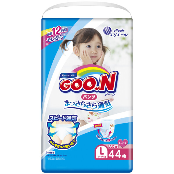 

Подгузники-трусики GOO.N для девочек 9-14 кг (размер L, 44 шт)