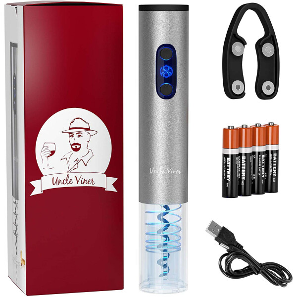 

Электроштопор с аккумуляторами, USB-шнуром, ножом для фольги Uncle Viner G103 Best seller в США, подарочный набор