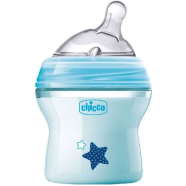 

Бутылочка пластиковая Chicco Natural Feeling 150мл. соска силиконовая от 0 месяцев нормальный поток (голубая) (80811.21)