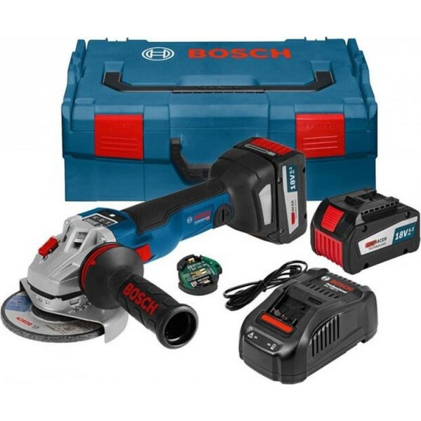 

Болгарка Bosch GWS 18V-10 SC + 2 акб 5 Ah + ЗУ GAL 1880 CV + L-Boxx + Bluetooth-модуль (06019G340D)