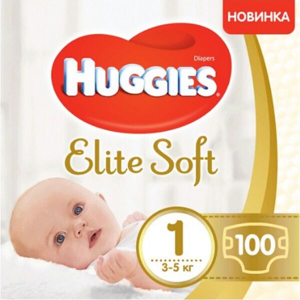 

Подгузники Huggies Elite Soft Giga 1 3-5 кг 100 шт (5029053548500)