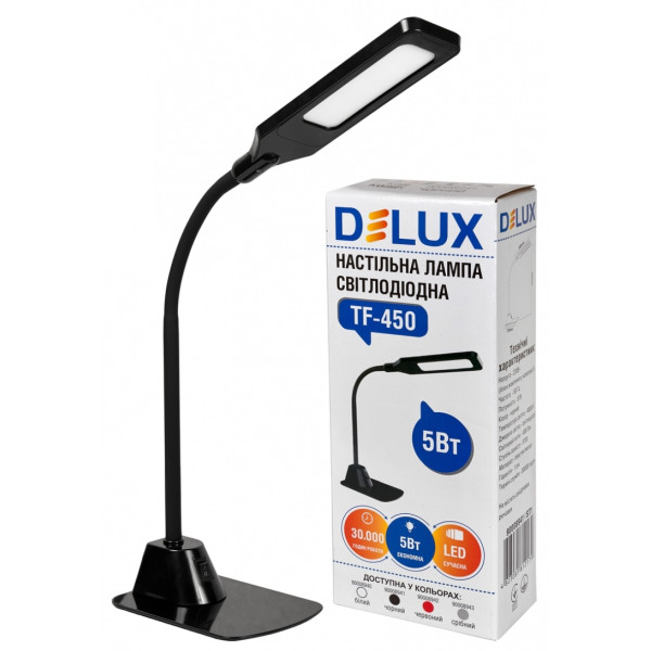 

Настольная лампа DELUX TF-450 5 Вт LED черная (90008941)
