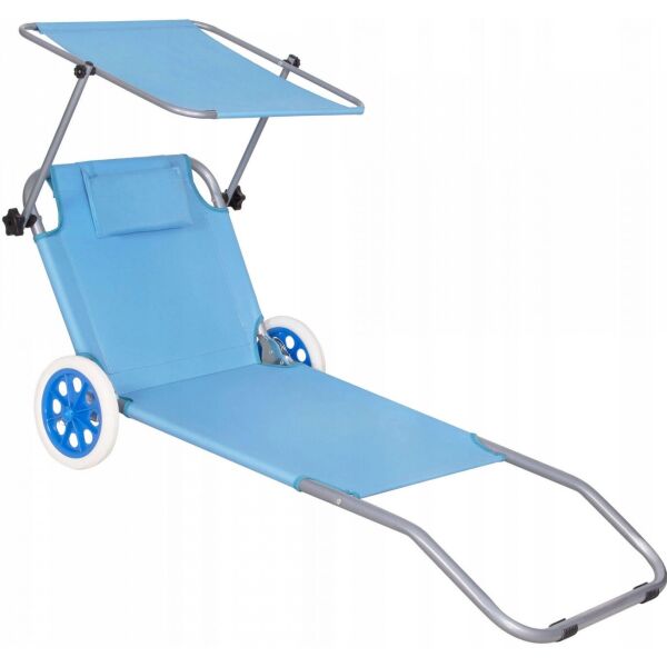 

Шезлонг (лежак) для пляжа, террасы и сада с колесами и навесом Springos GC0045