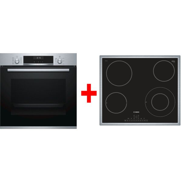 

Духовой шкаф Bosch HBJ577ES0R + PKF 645FP2E