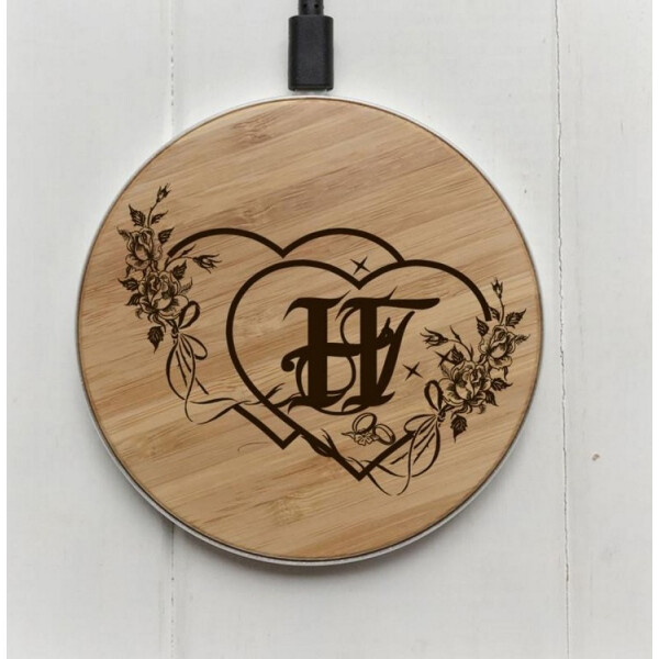 

SkinWood White Fast Charge heart