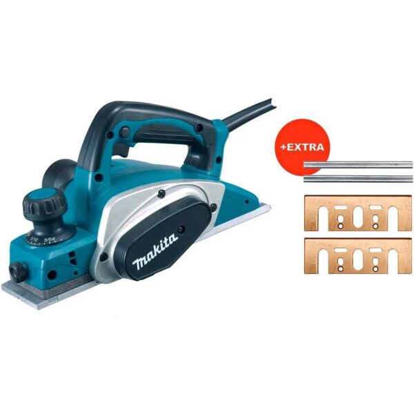 

Рубанок Makita KP0800 + набор строгальных мини ножей с пластиной (4 шт.) (KP0800X)