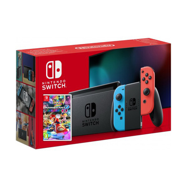 

Nintendo Switch Neon Blue-Red (Upgraded version) + Игра Mario Kart 8 Deluxe (русская версия)