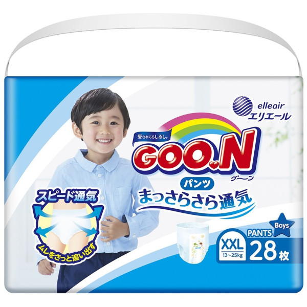 

Трусики-подгузники GOO.N для мальчиков 13-25 кг (размер BigBig (XXL), 28 шт) (853884)