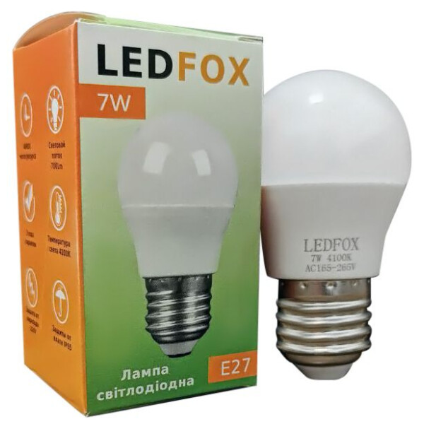 

Лампа светодиодная LEDFOX G45 Е27 7Вт (ALL-45071P-0307)