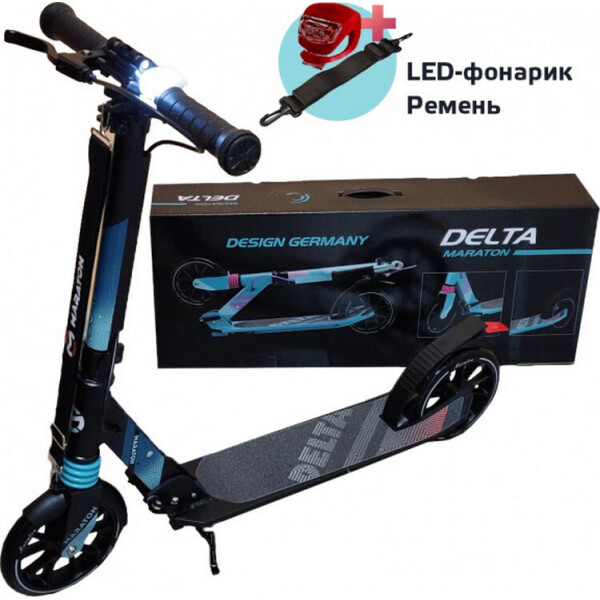 

Самокат Maraton DELTA (2020) Черный + LED-фонарик