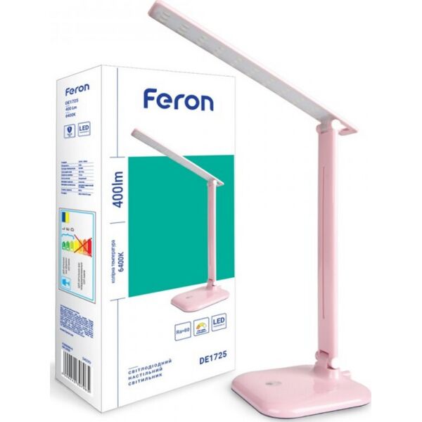 

Настольная светодиодная лампа Feron DE1725 9W розовый