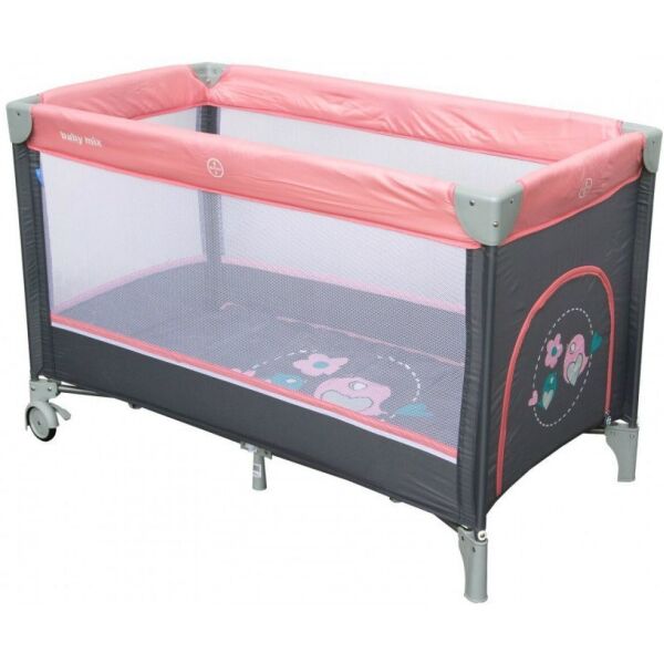 

Манеж - кровать Baby Mix HR-8052 Воробьи 8052-186, розовый (8162)