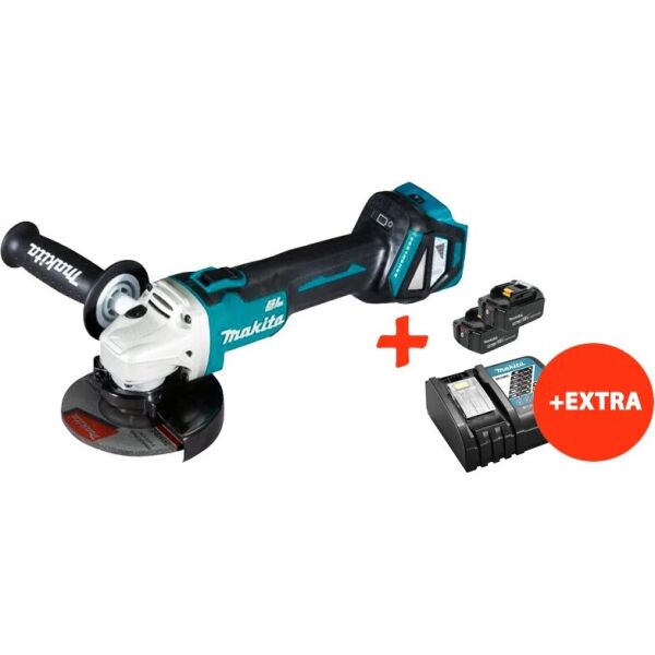 

Аккумуляторная бесщеточная болгарка Makita DGA511Z+2 акк.18V 5 Ah+быстрозарядное ЗУ (DGA511RT2)