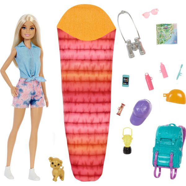 

Игровой набор Barbie Кемпинг на природе с красным спальным мешком (HDF73)