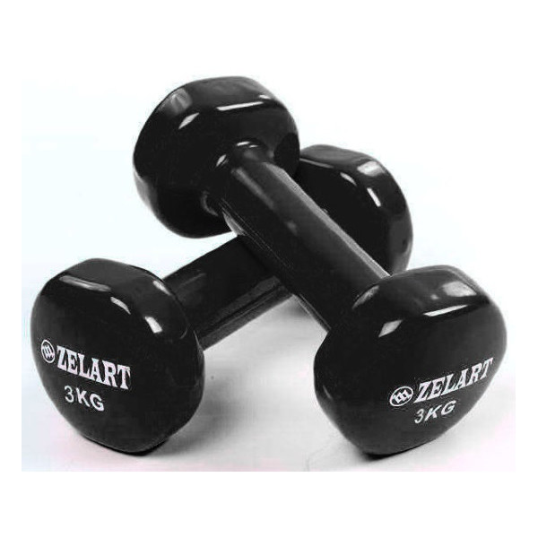 

Набор гантелей для фитнеса с виниловым покрытием Zelart Beauty (2x3кг) TA-5225-3 черный (90001544111)