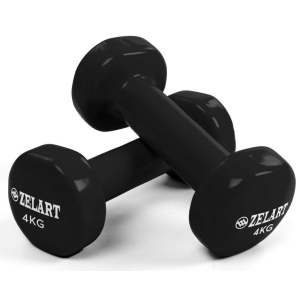 

Набор гантелей для фитнеса с виниловым покрытием Zelart Beauty (2x4кг) TA-5225-4 черный (9000154424)