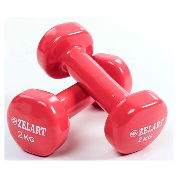 

Набор гантелей для фитнеса с виниловым покрытием Zelart Beauty (2x2кг) TA-5225-2 коралловый (9000234612)