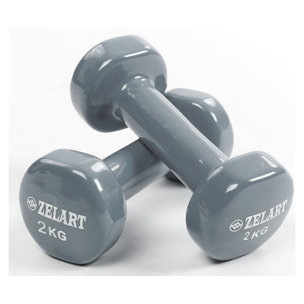 

Набор гантелей для фитнеса с виниловым покрытием Zelart Beauty (2x2кг) TA-5225-2 серый (9000234614)