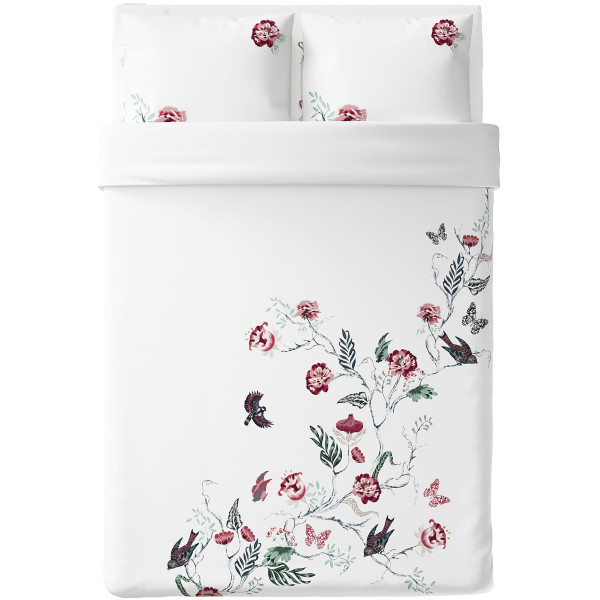 

IKEA JATTELILJA 200x200 см белый в цветочный узор (904.125.15)