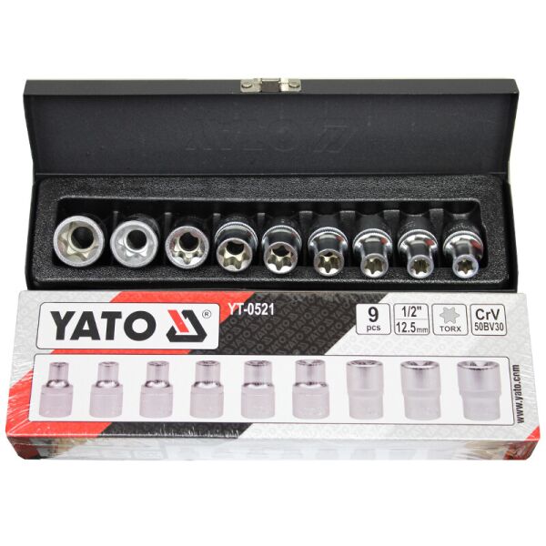 

Набор торцевых головок YATO 1/2" со вставками spline YT-7753