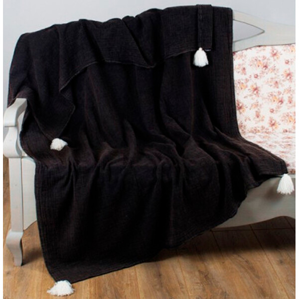 

Плед-накидка Barine - PonPon Throw Black 150*185