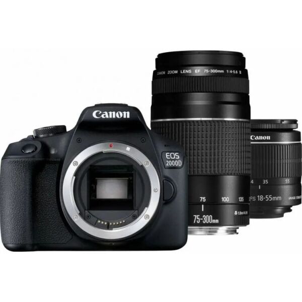 

Фотоаппарат Canon EOS 2000D Kit (18-55mm DC III + 75-300mm)