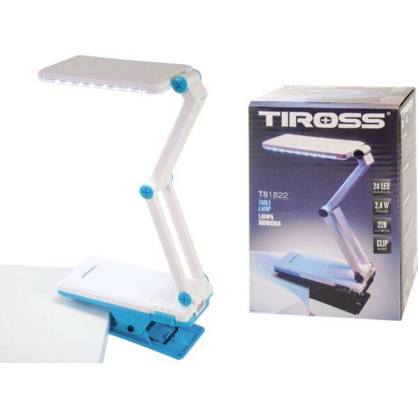 

Настольная светодиодная лампа трансформер Tiross TS-1822 Blue c зажимом аккумуляторная 1000 mAh, 24 smd LED