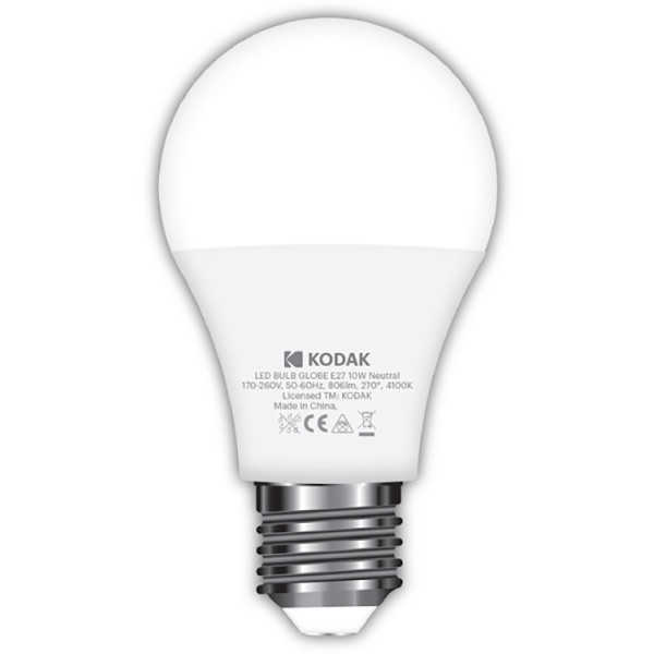 

Лампа светодиодная KODAK A60 E27 10W 220V 4100K (30419391/B-IK1)