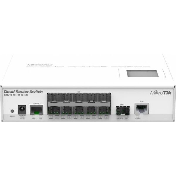 

Коммутатор MikroTik CRS212-1G-10S-1S+IN (1x1G, 1xSFP+, 10хSFP, L3)
