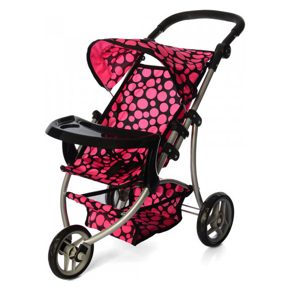

Коляска для кукол Melogo 9377B-T (black/pink)