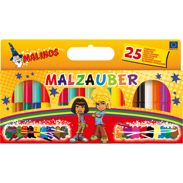 

Фломастеры Malinos волшебные меняющие цвет Malzauber 25 (12+9+4) шт