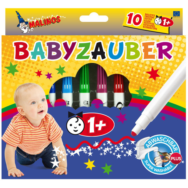 

Фломастеры на водной основе Malinos Babyzauber для малышей 10 шт