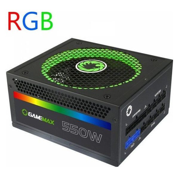 

ATX 550W, МОДУЛЬНИЙ, 80PLUS GOLD RGB550 GAMEMAX RGB550
