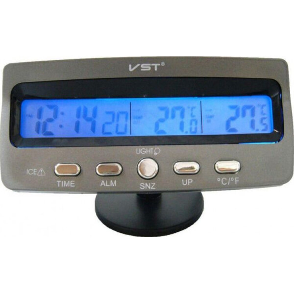 

Автомобильные часы с термометром VST 7045 Gray (2_006345)