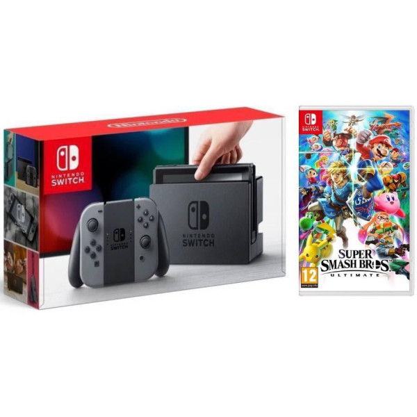 

Nintendo Switch Gray + Super Smash Bros. Ultimate