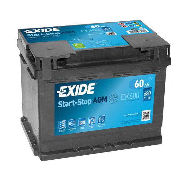 

Автомобильный аккумулятор Exide 60Ah-12v AGM R, EN680