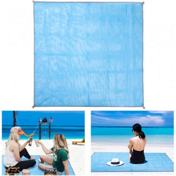 

Коврик-подстилка Анти-песок для пикника или моря Sand Free Mat 200x200 мм Голубой (46639)