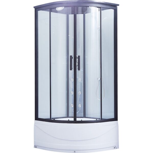 

Гидромассажный бокс Lidz Majatek SBM100x100.BLA.HIGH.TR, прозрачный, черный