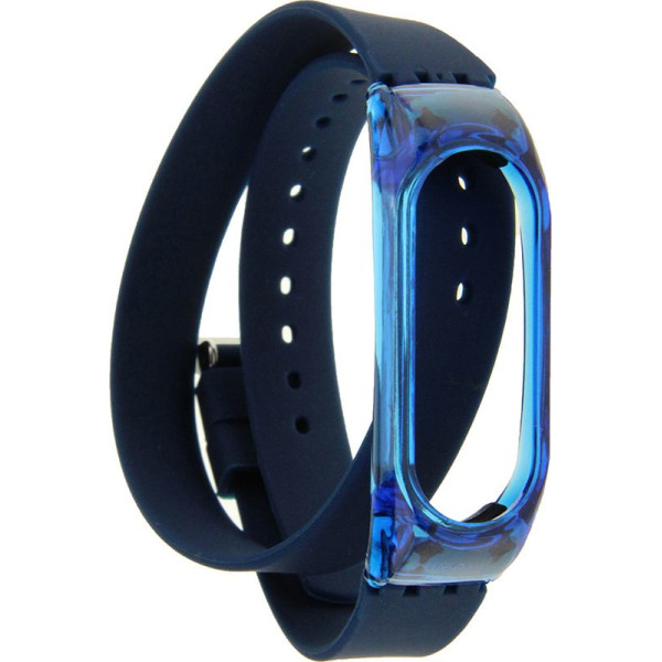 

UWatch PE Bracelet Replacement Double Circle Silicone Wristband For Mi Band 2 Blue
