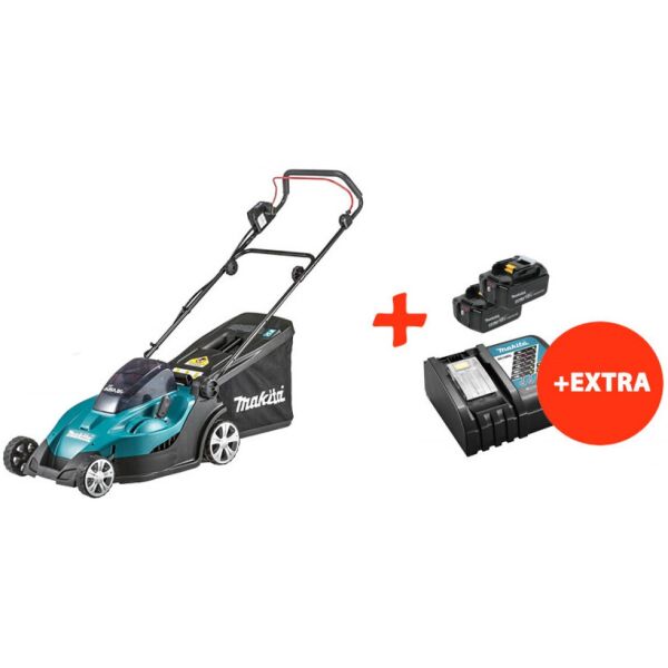 

Аккумуляторная газонокосилка Makita DLM460Z+2 акк.18V 5 Ah+быстрозарядное ЗУ (DLM460RT2)