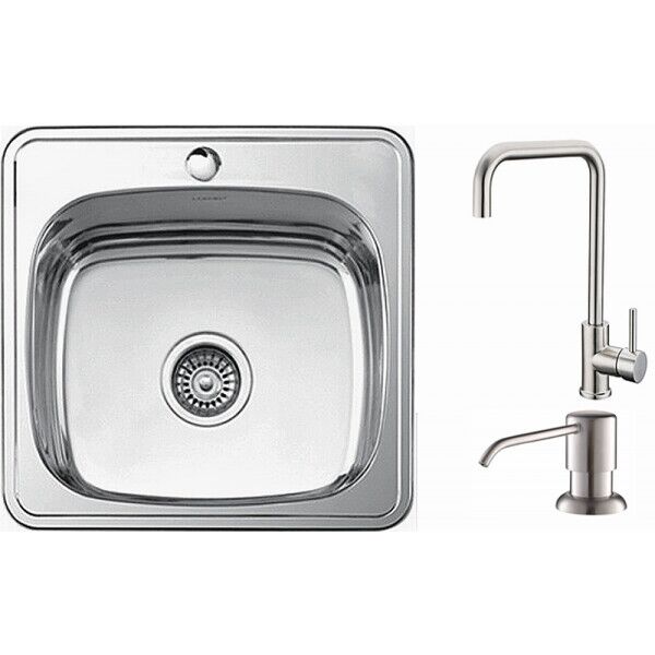 

Кухонная мойка AQUAMARIN PLATZ 480-48 DurAlum (Матовая)+ Смеситель + Дозатор