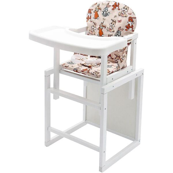 

Стульчик- трансформер Babyroom Пони-240 белый пластиковая столешница бежевый (зайчики)