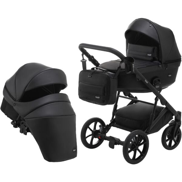 

Коляска универсальная 2 в 1 Bair Kiwi кожа 100% BK-15 черный