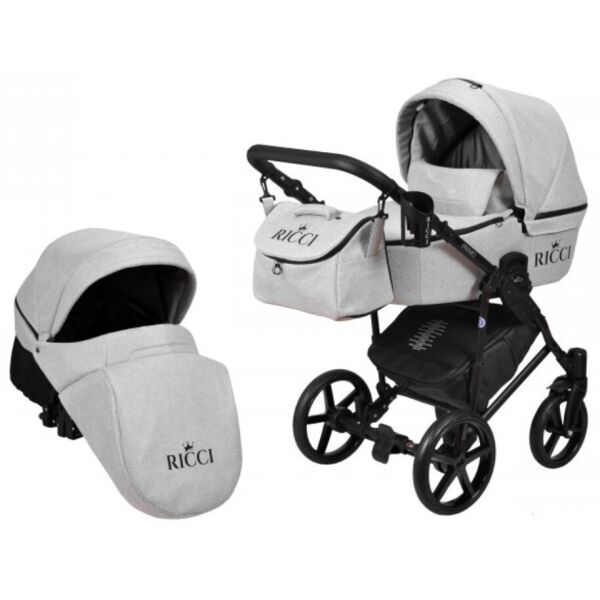 

Детская коляска 2 в 1 Ricci Primo серая 001