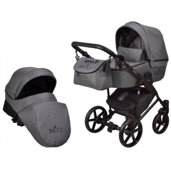 

Детская коляска 2 в 1 Ricci Primo графитовая 002