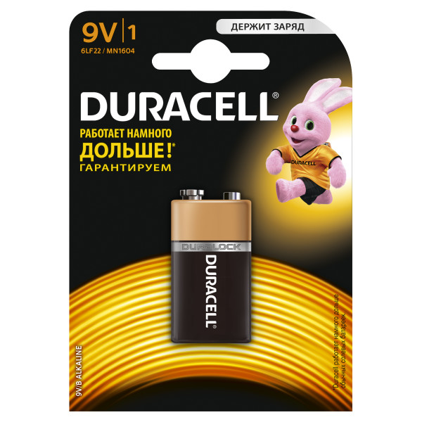 

Батарейка DURACELL 9V MN1604 Basic 1 шт.